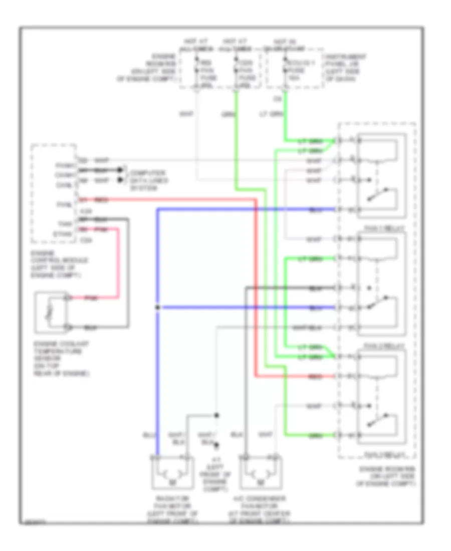 2.4L, Электросхема системы охлаждения, кроме гибрида для Toyota Camry LE 2007