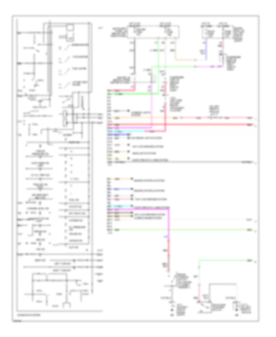 Электросхема панели приборов, кроме гибрида (1 из 2) для Toyota Highlander Hybrid 2007