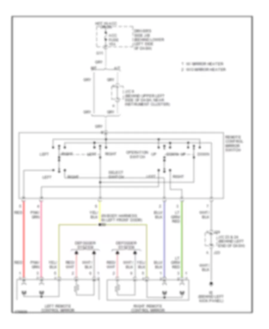 Электросхема привода зеркал для Toyota Tundra SR5 2003
