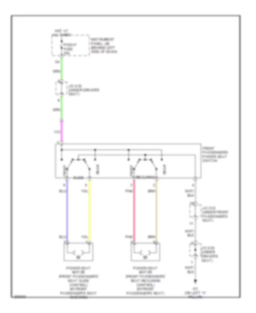 Электросхема привода пассажирского сиденья для Toyota Avalon XL 2005