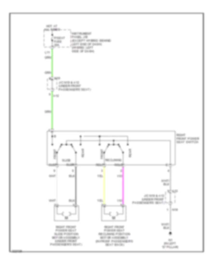 Электросхема привода пассажирского сиденья для Toyota Highlander Limited 2010