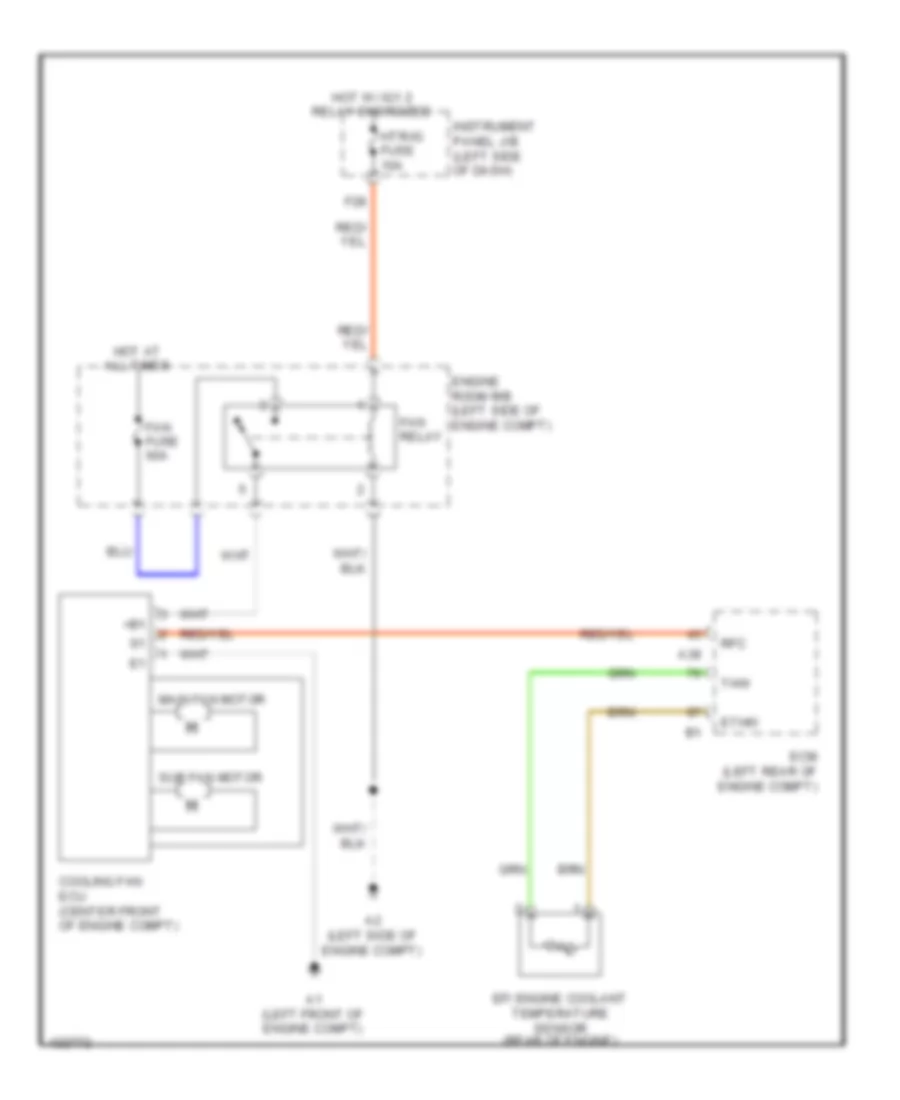 Электросхема системы охлаждения для Toyota Sienna 2014