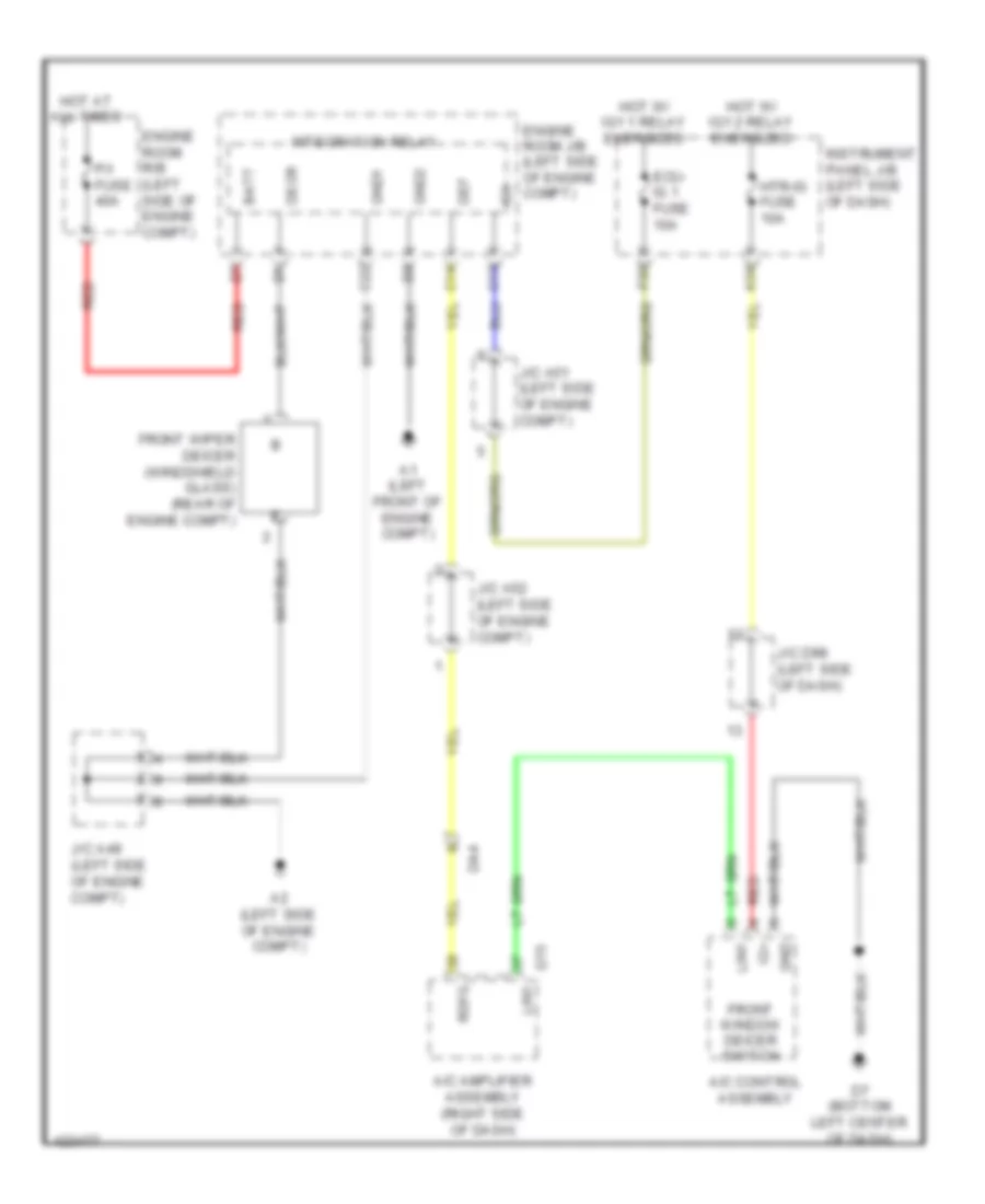 передняя схема антиобледенителя для Toyota Sienna 2014
