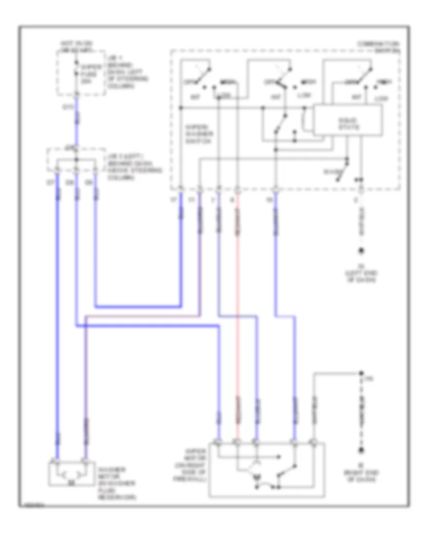 Электросхема стеклоочистителя, дворников и омывателя Интервала для Toyota Tacoma 2002