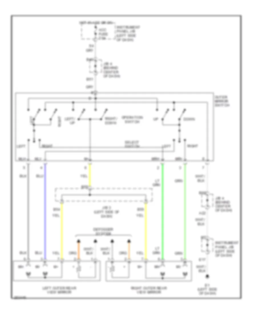 Power Mirrors Wiring Diagram for Toyota RAV4 Limited 2007