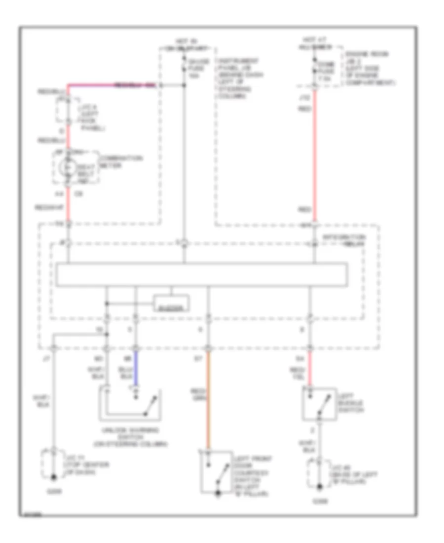 Warning System Wiring Diagrams for Toyota Camry XLE 1997