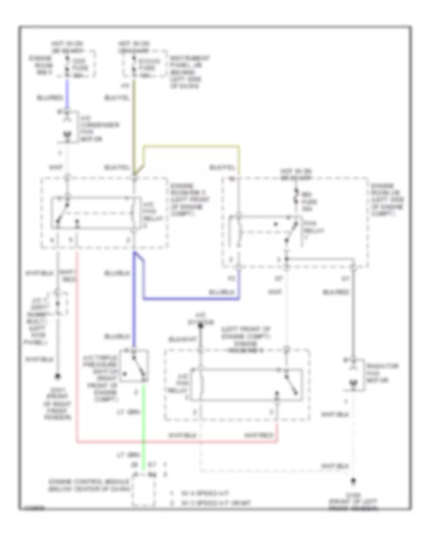 Cooling Fan Wiring Diagram for Toyota Corolla LE 2000