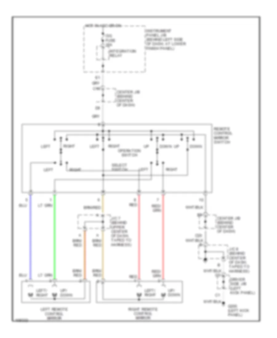 Power Mirror Wiring Diagram for Toyota Corolla LE 2000