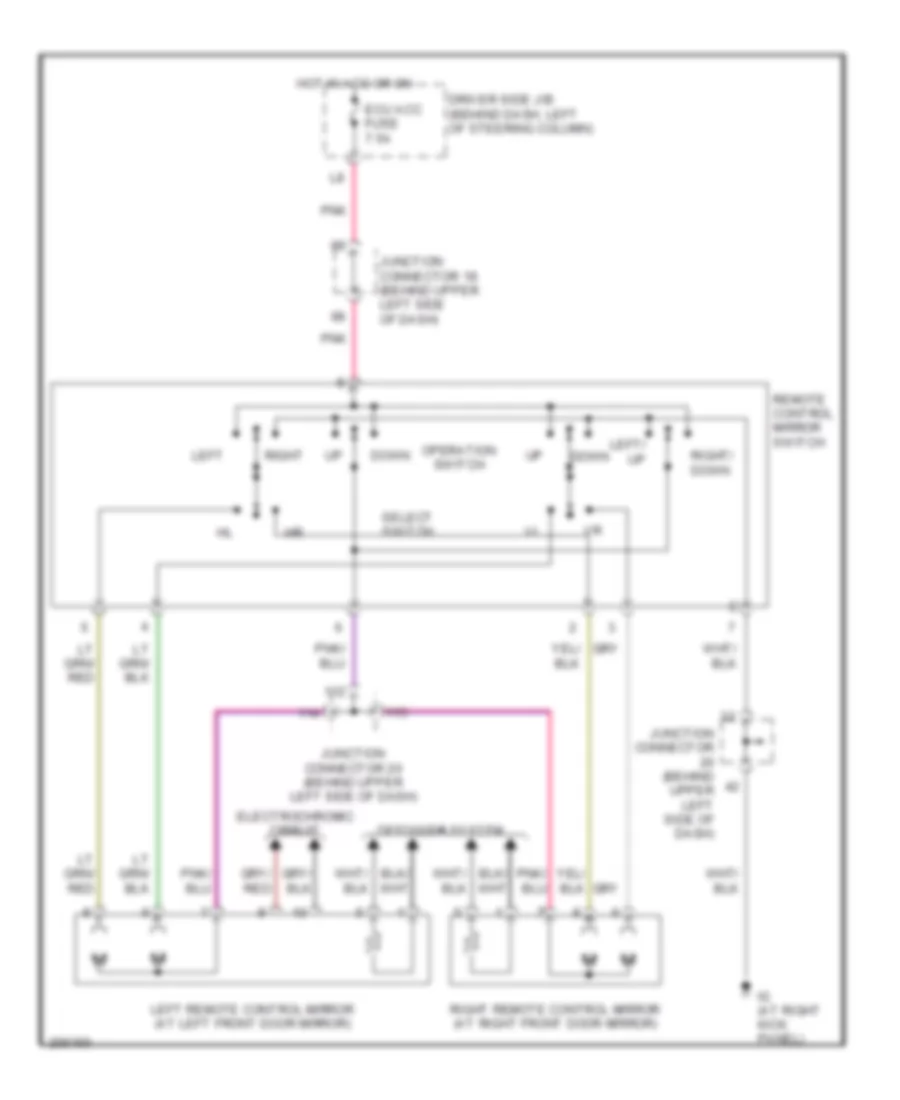 Power Mirrors Wiring Diagram for Toyota Sienna XLE Limited 2005
