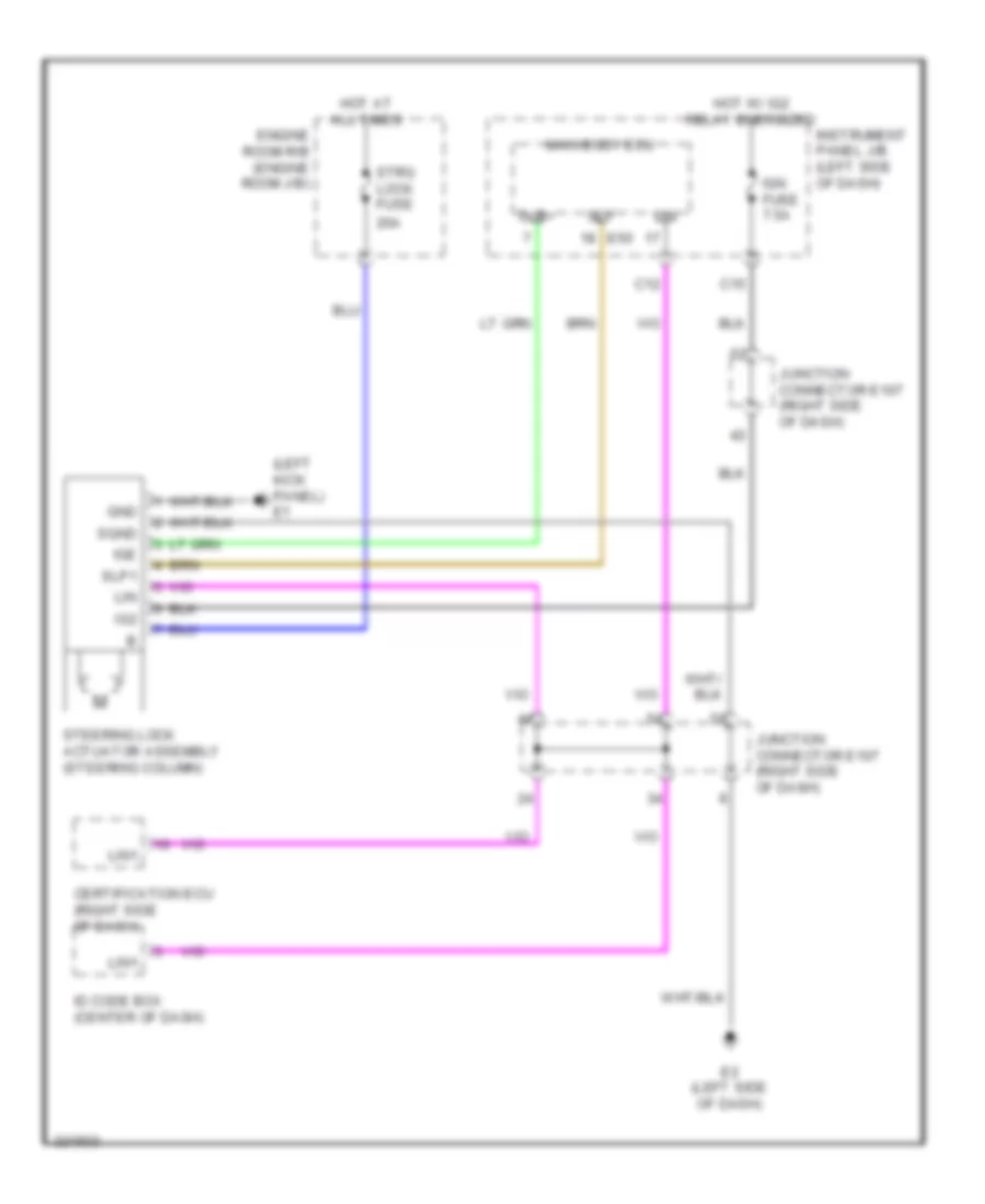 Steering Column Wiring Diagram, NUMMI Made for Toyota Corolla XRS 2010