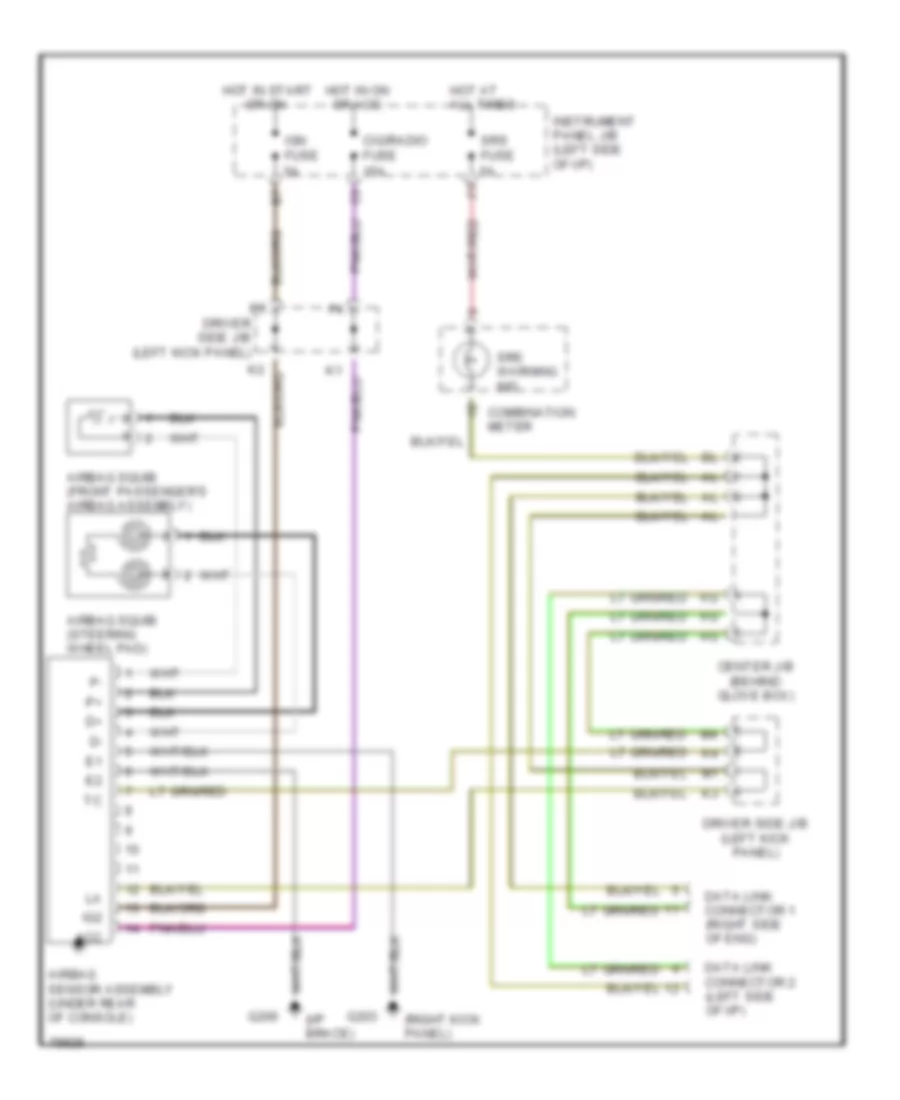 Supplemental Restraint Wiring Diagram for Toyota Avalon XLS 1995
