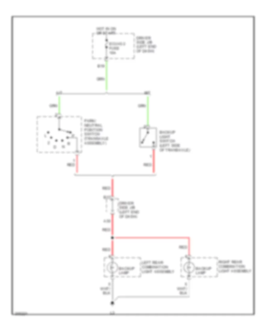 Backup Lamps Wiring Diagram for Toyota Matrix S 2009