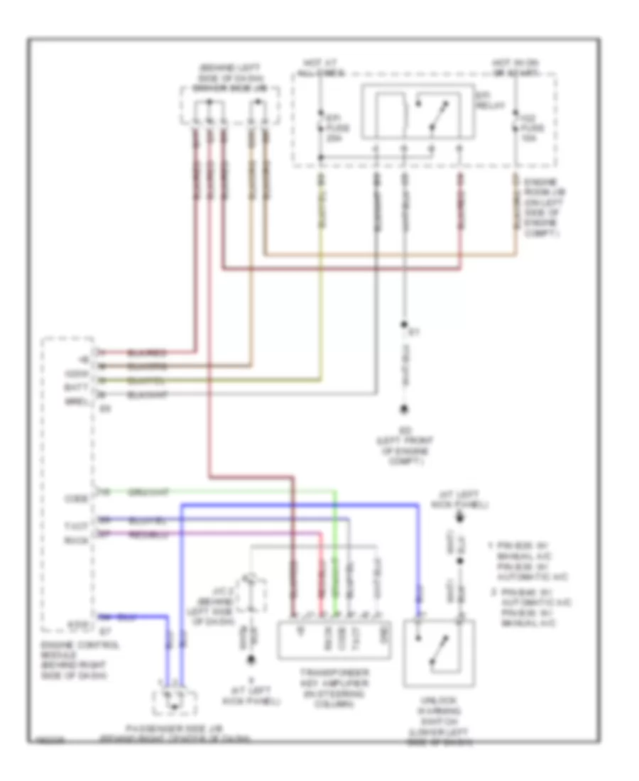 2 4L Immobilizer Wiring Diagram Except PZEV for Toyota Camry XLE 2004