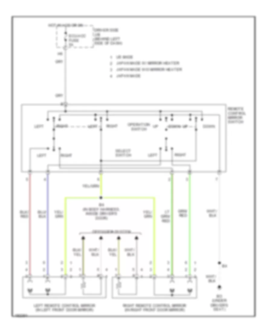 Power Mirror Wiring Diagram for Toyota Camry XLE 2004