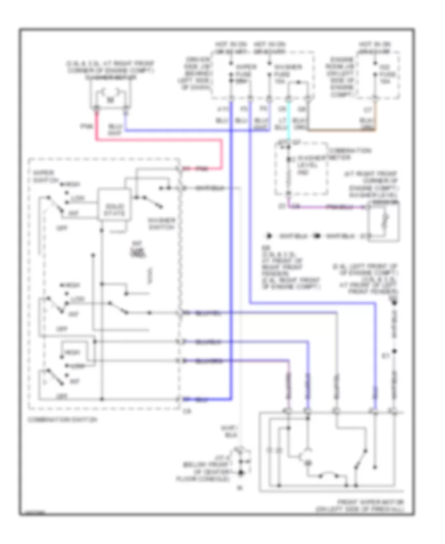 Wiper Washer Wiring Diagram for Toyota Camry XLE 2004