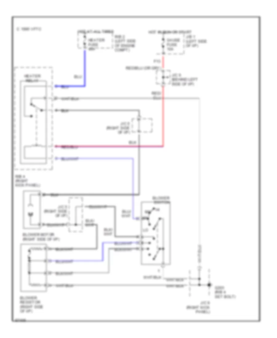 Heater Wiring Diagram for Toyota Celica GT 1997