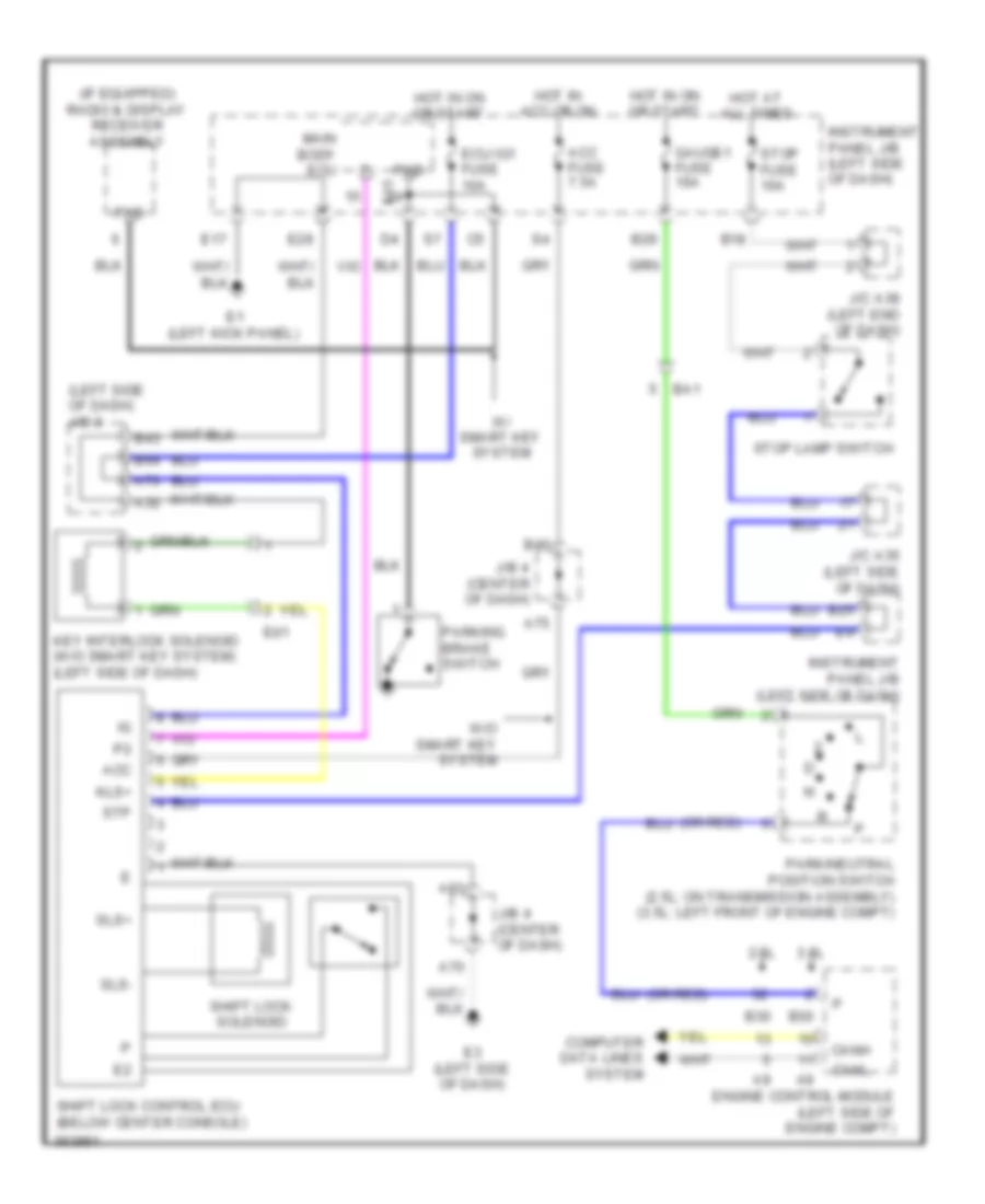 Shift Interlock Wiring Diagram, Except EV for Toyota RAV4 2012