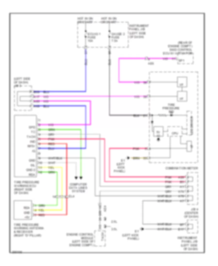 Tire Pressure Monitoring Wiring Diagram Except EV for Toyota RAV4 2012