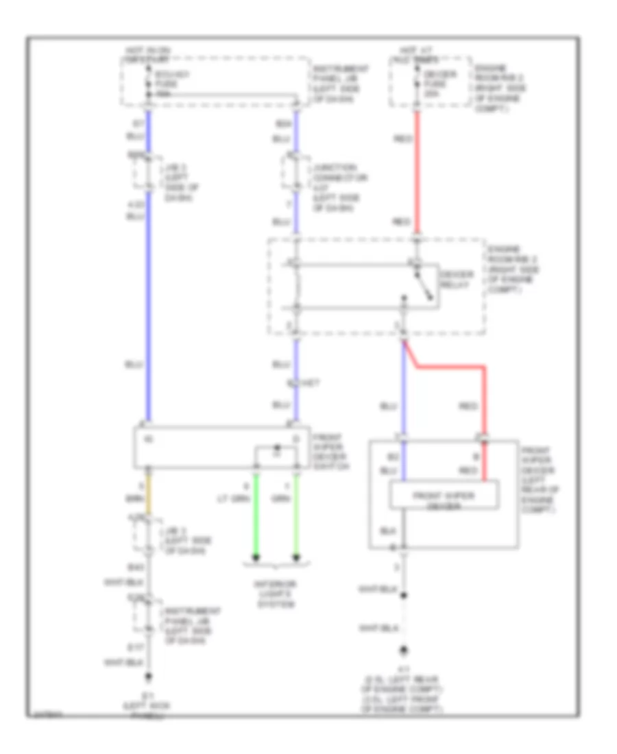 Front Deicer Wiring Diagram for Toyota RAV4 2012