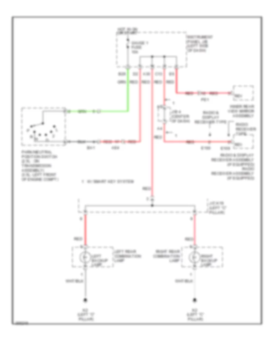 Backup Lamps Wiring Diagram, Except EV for Toyota RAV4 2012