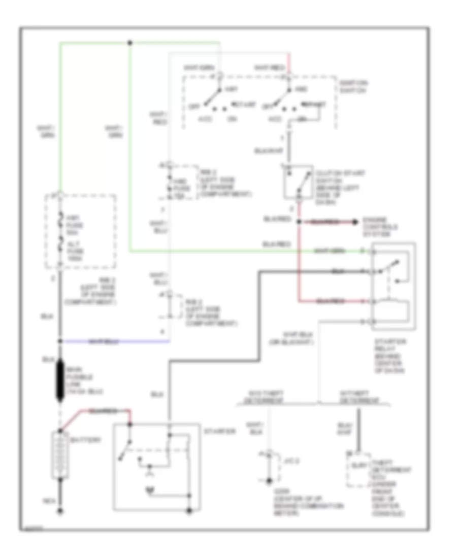 Starting Wiring Diagram M T for Toyota Paseo 1993