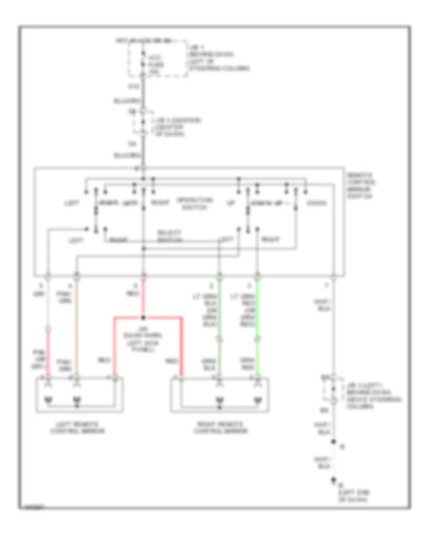 Power Mirror Wiring Diagram for Toyota Tacoma S Runner 2002