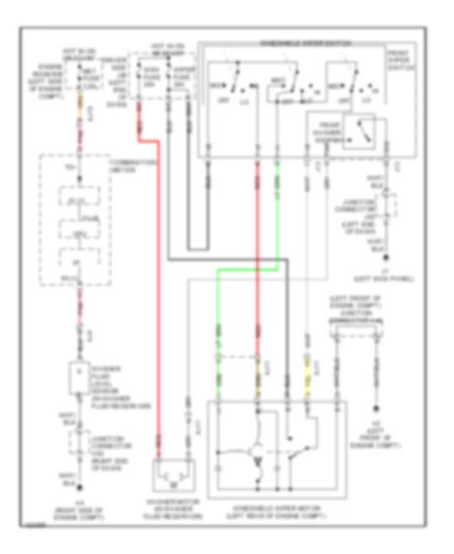 WiperWasher Wiring Diagram, without Intermittent for Toyota Tundra Limited 2014