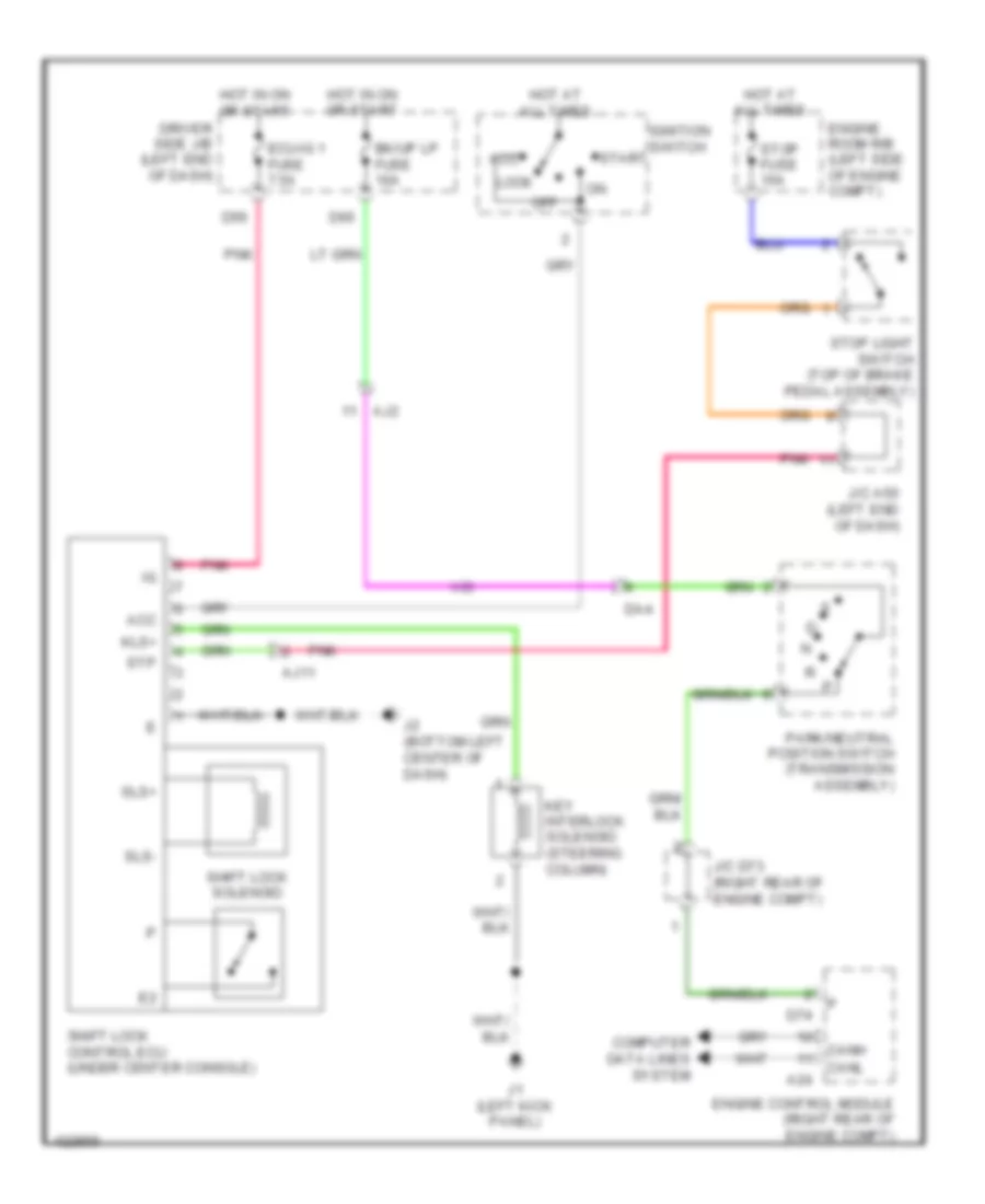 Shift Interlock Wiring Diagram, with Floor Shift for Toyota Tundra Limited 2014