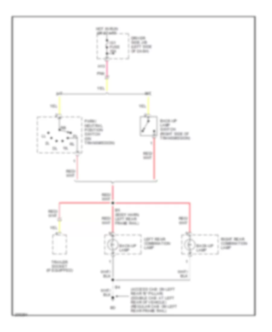 Back up Lamps Wiring Diagram for Toyota Tacoma 2005