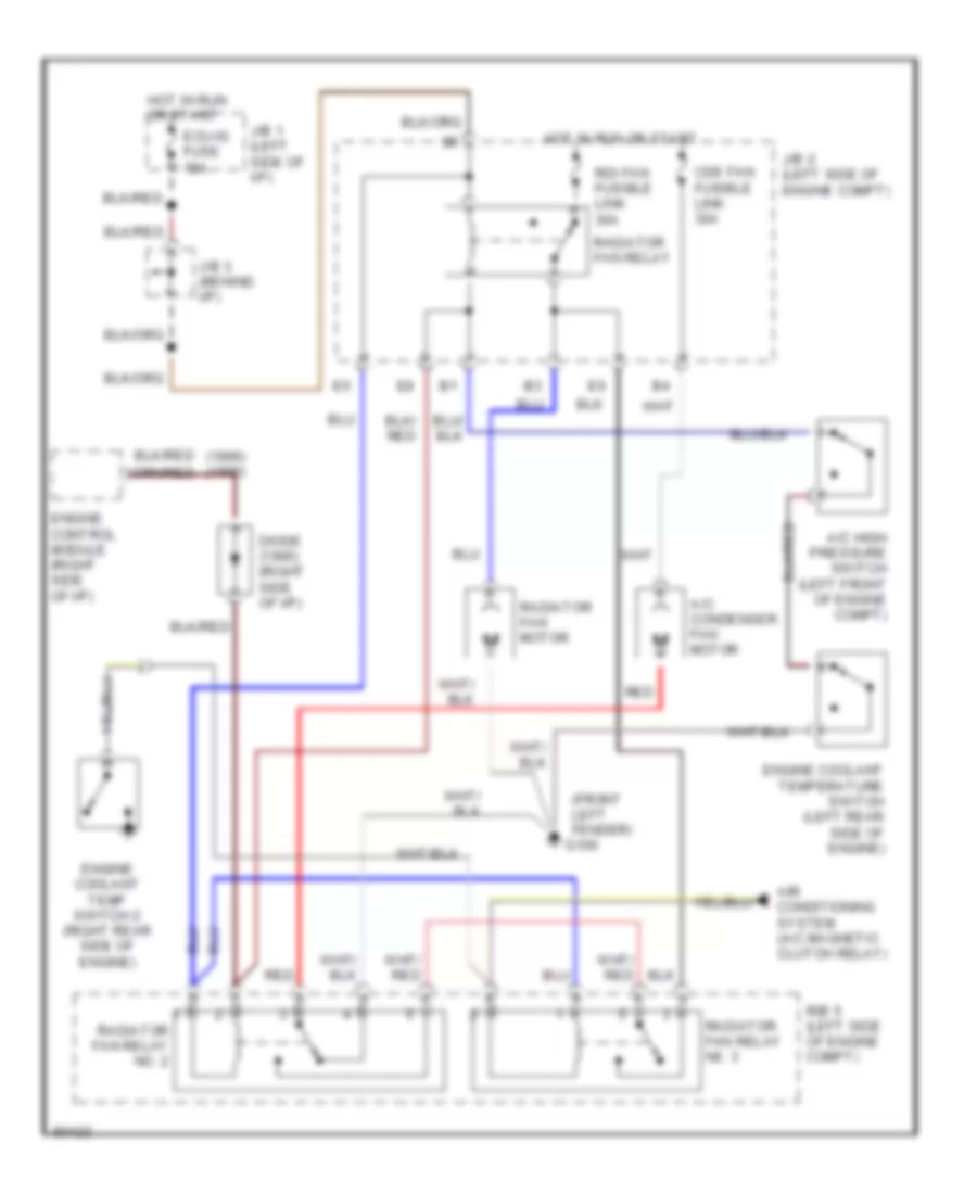 3.0L, Cooling Fan Wiring Diagram for Toyota Camry DX 1995