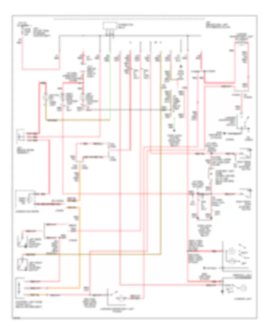 Courtesy Lamps Wiring Diagram, without Illuminated Entry for Toyota Camry DX 1995
