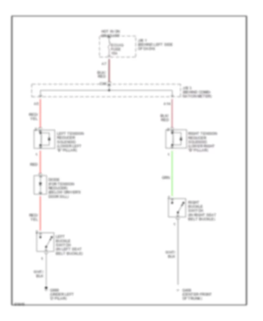 Passive Restraint Wiring Diagram for Toyota Camry DX 1995