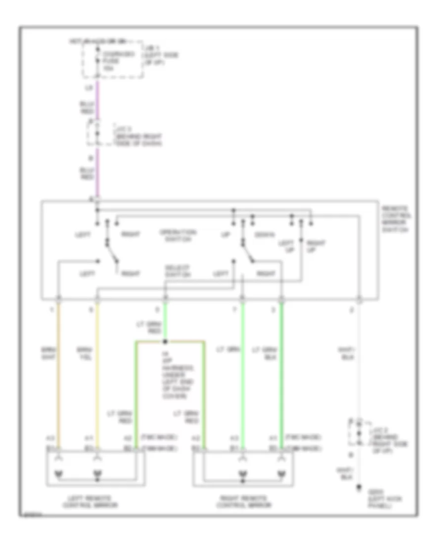 Power Mirror Wiring Diagram for Toyota Camry DX 1995