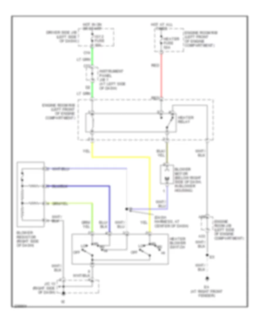 Heater Wiring Diagram for Toyota Tacoma X Runner 2006