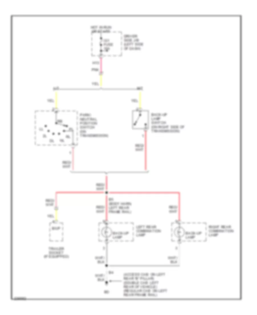 Back up Lamps Wiring Diagram for Toyota Tacoma X Runner 2006