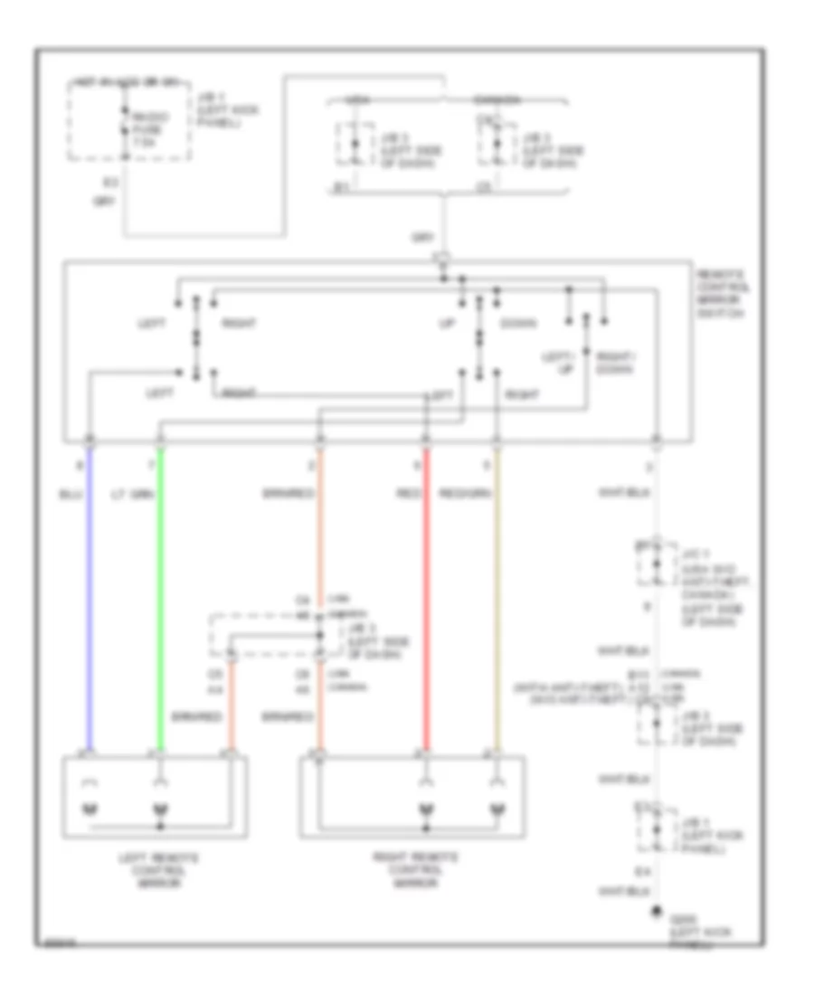 Power Mirror Wiring Diagram for Toyota Corolla LE 1990