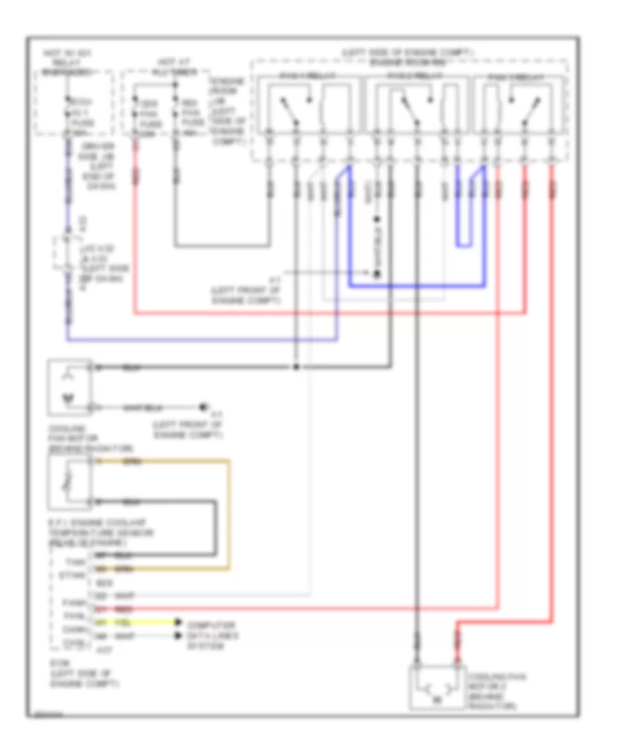 2.4L, Cooling Fan Wiring Diagram for Toyota Matrix XRS 2009