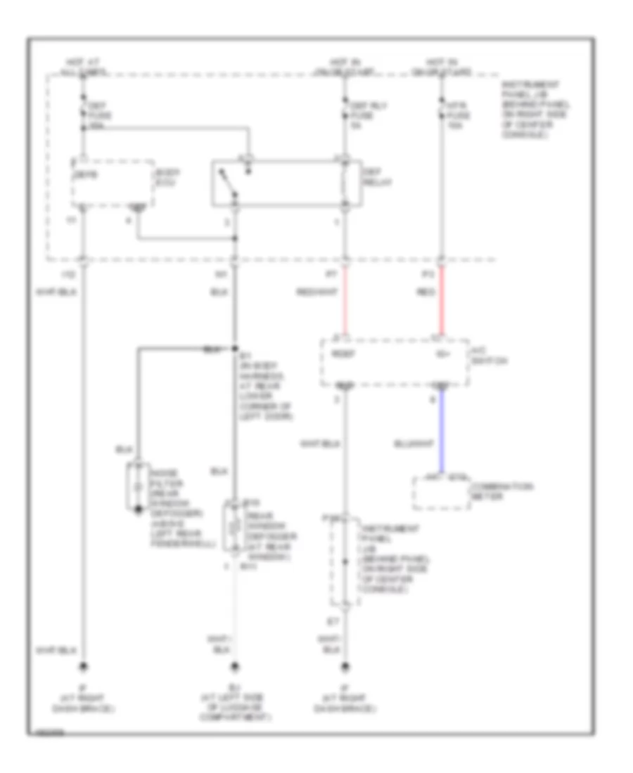 Defoggers Wiring Diagram for Toyota Celica GT 2004