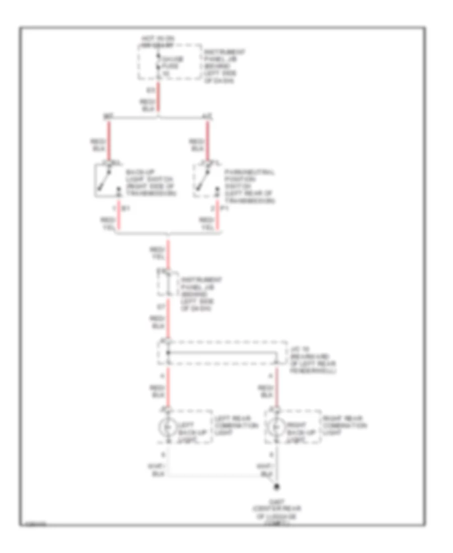 Back up Lamps Wiring Diagram for Toyota ECHO 2000
