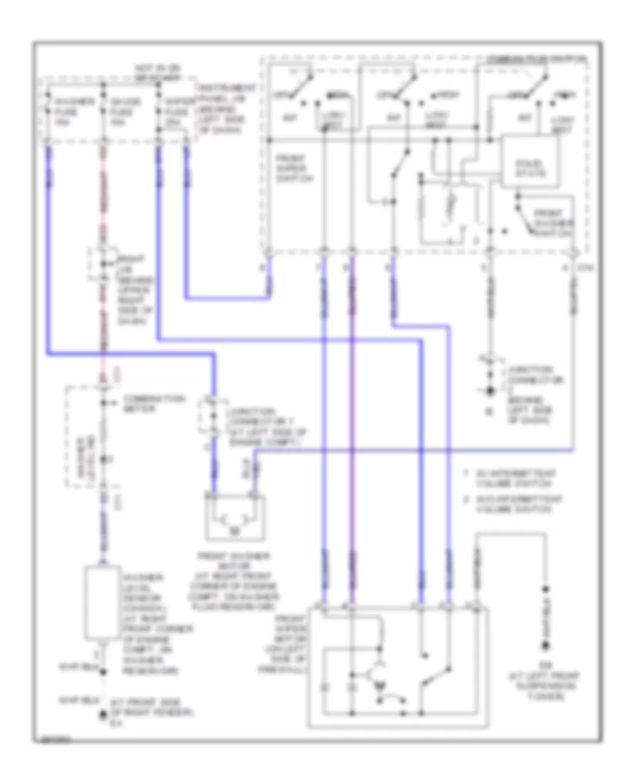 Front Wiper Washer Wiring Diagram for Toyota Matrix 2008