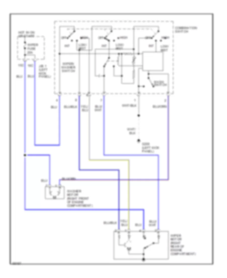 Wiper Washer Wiring Diagram for Toyota Pickup 1993