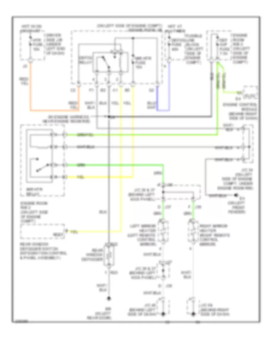 Defoggers Wiring Diagram, Double Cab for Toyota Tundra 2006