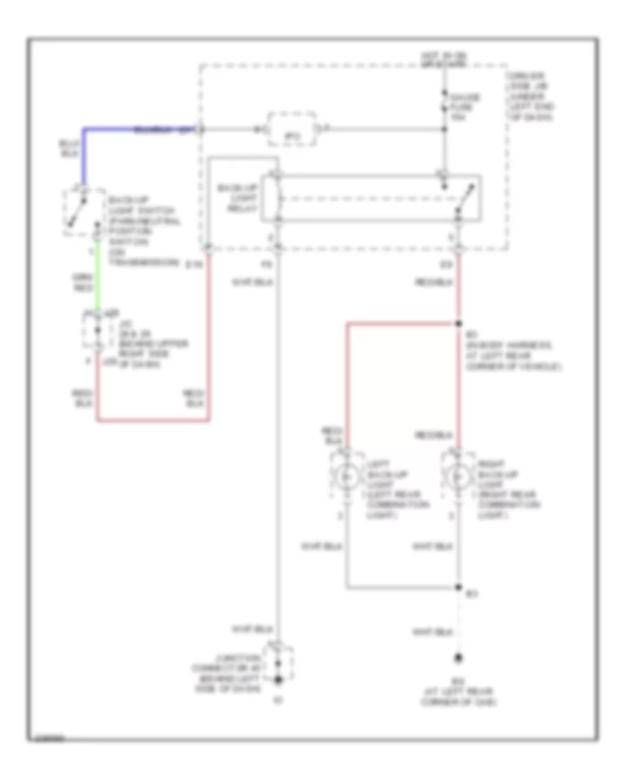 Back-up Lamps Wiring Diagram, Double Cab for Toyota Tundra 2006