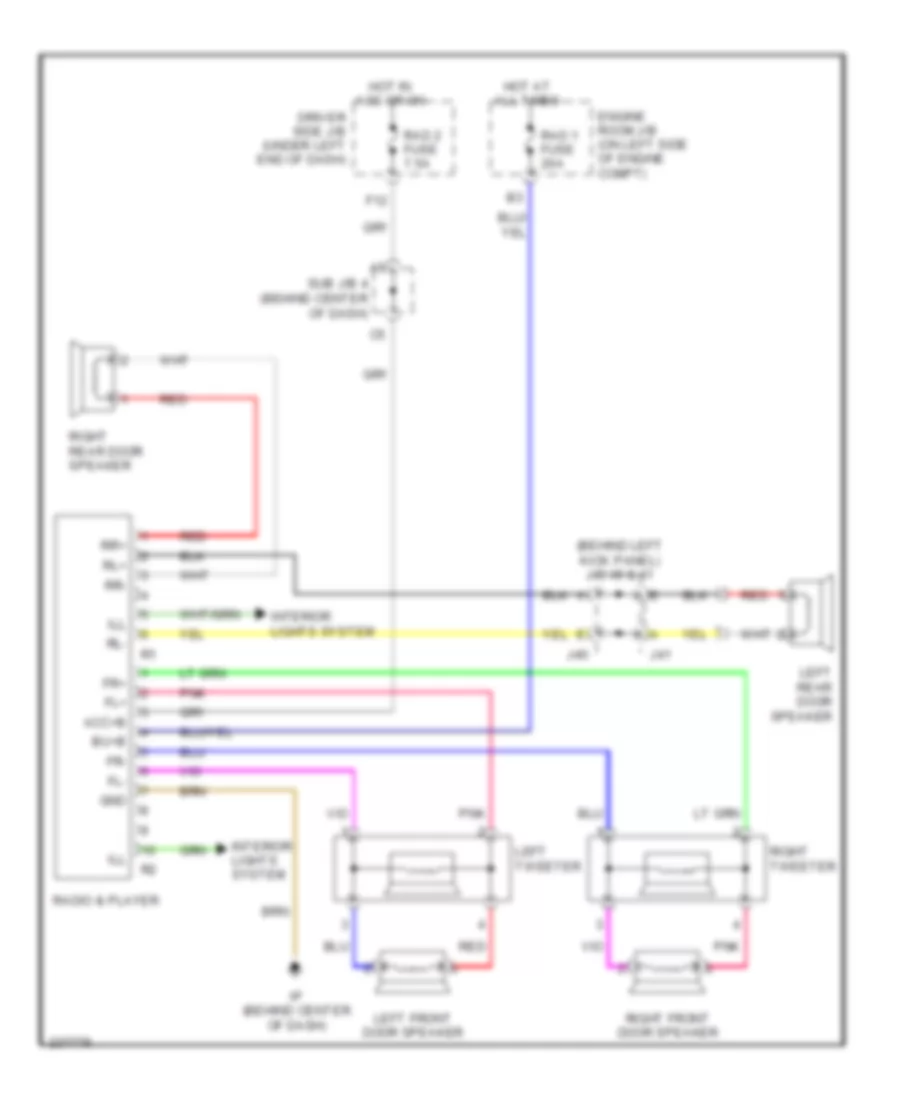 6-Speaker System Wiring Diagram, Double Cab for Toyota Tundra 2006
