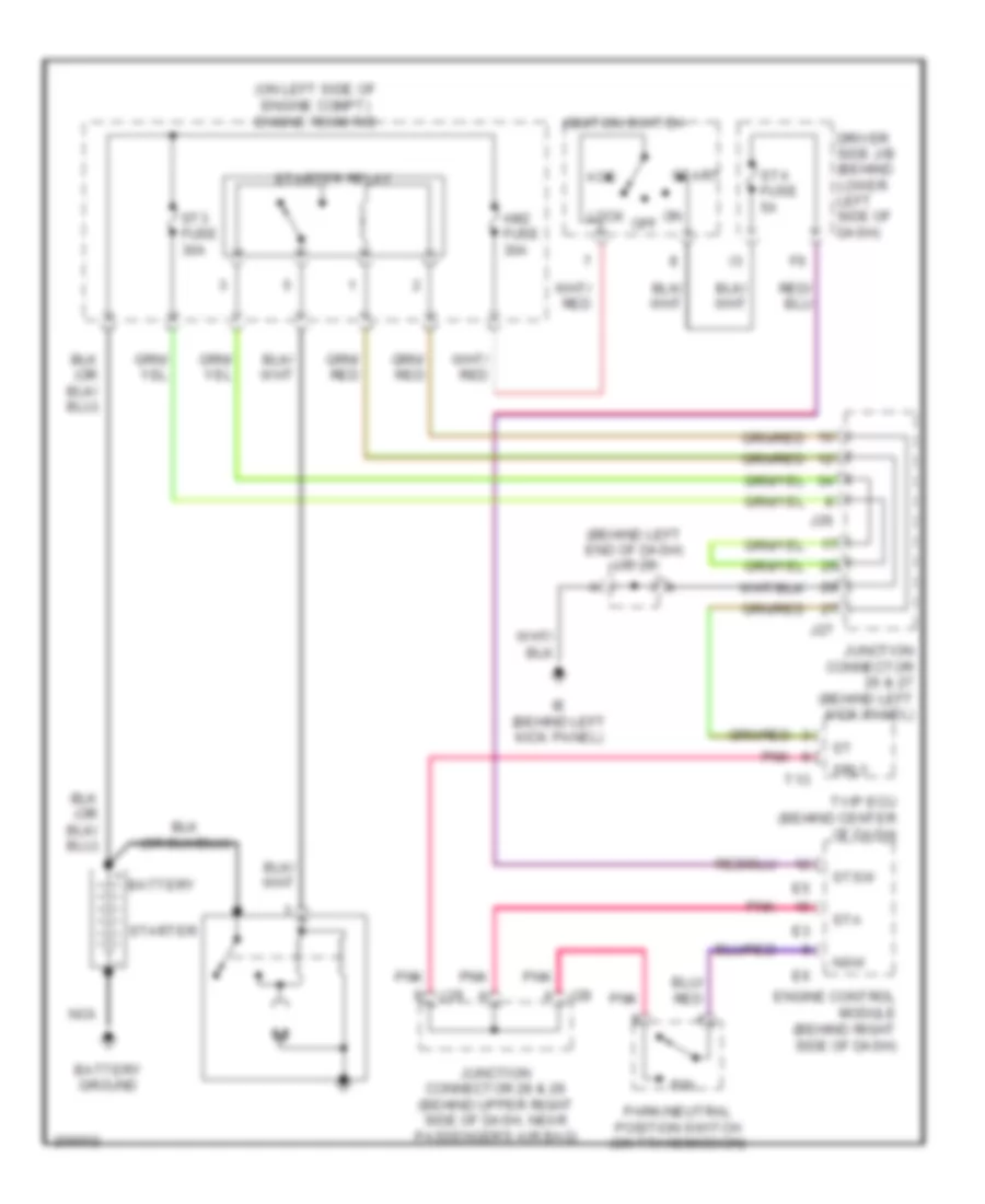 Starting Wiring Diagram, AccessStandard Cab with AT for Toyota Tundra 2006