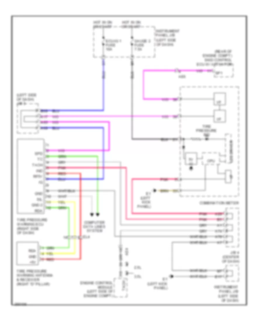 Tire Pressure Monitoring Wiring Diagram, Except EV for Toyota RAV4 Limited 2012