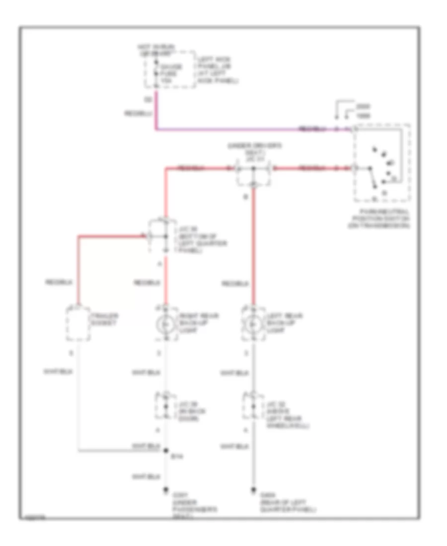 Back up Lamps Wiring Diagram for Toyota Land Cruiser 2000