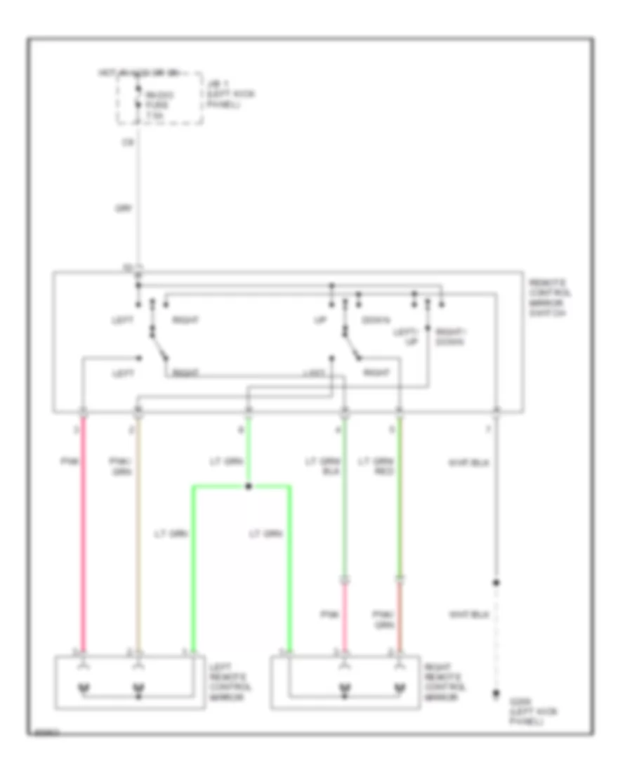 Power Mirror Wiring Diagram for Toyota Pickup DX 1993
