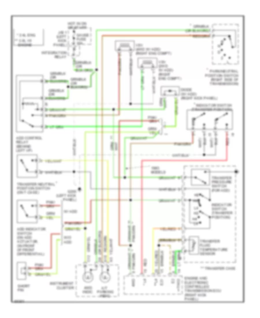 Transfer Case Wiring Diagram, AT for Toyota Pickup DX 1993