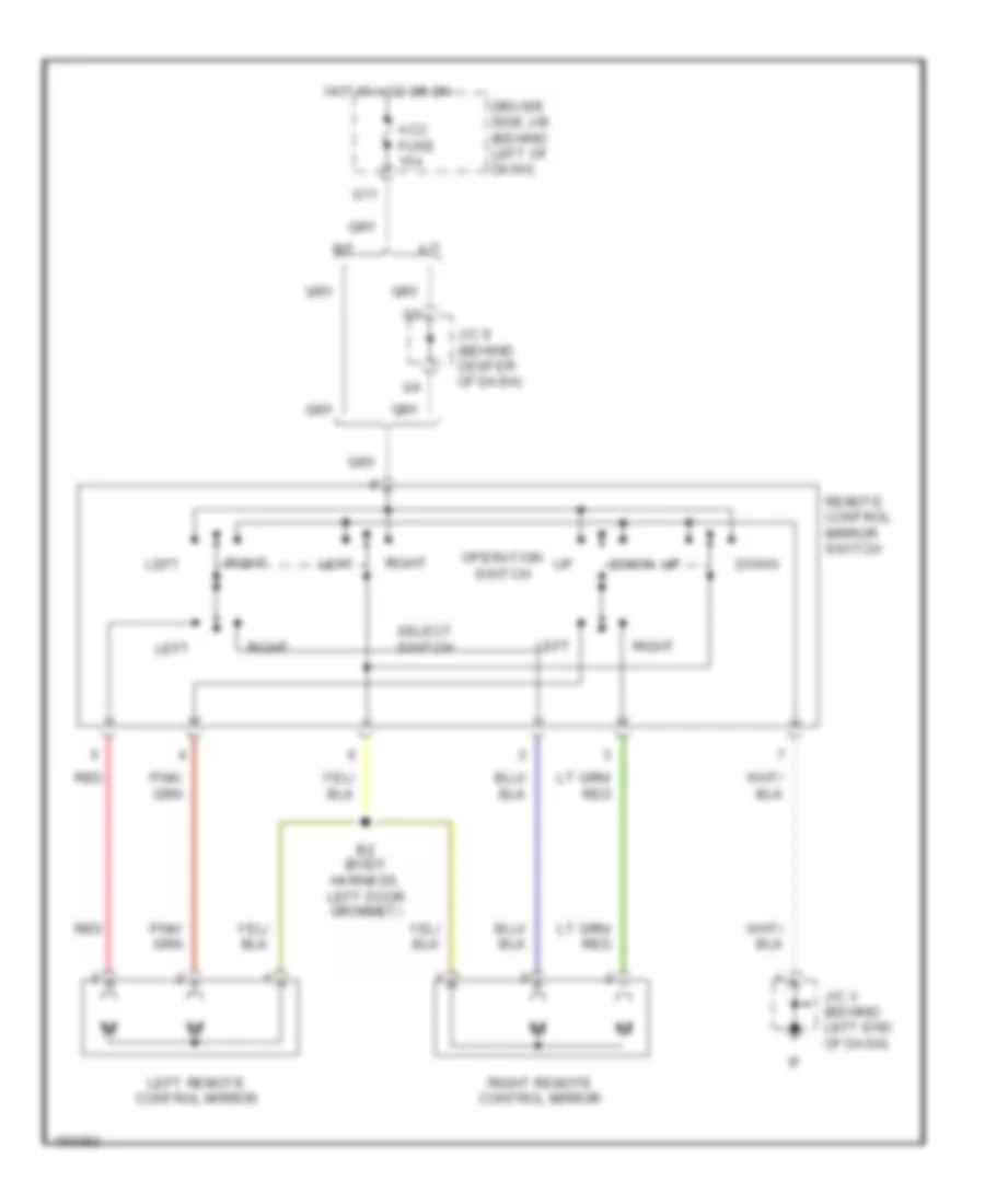 Power Mirror Wiring Diagram for Toyota Tundra Limited 2002